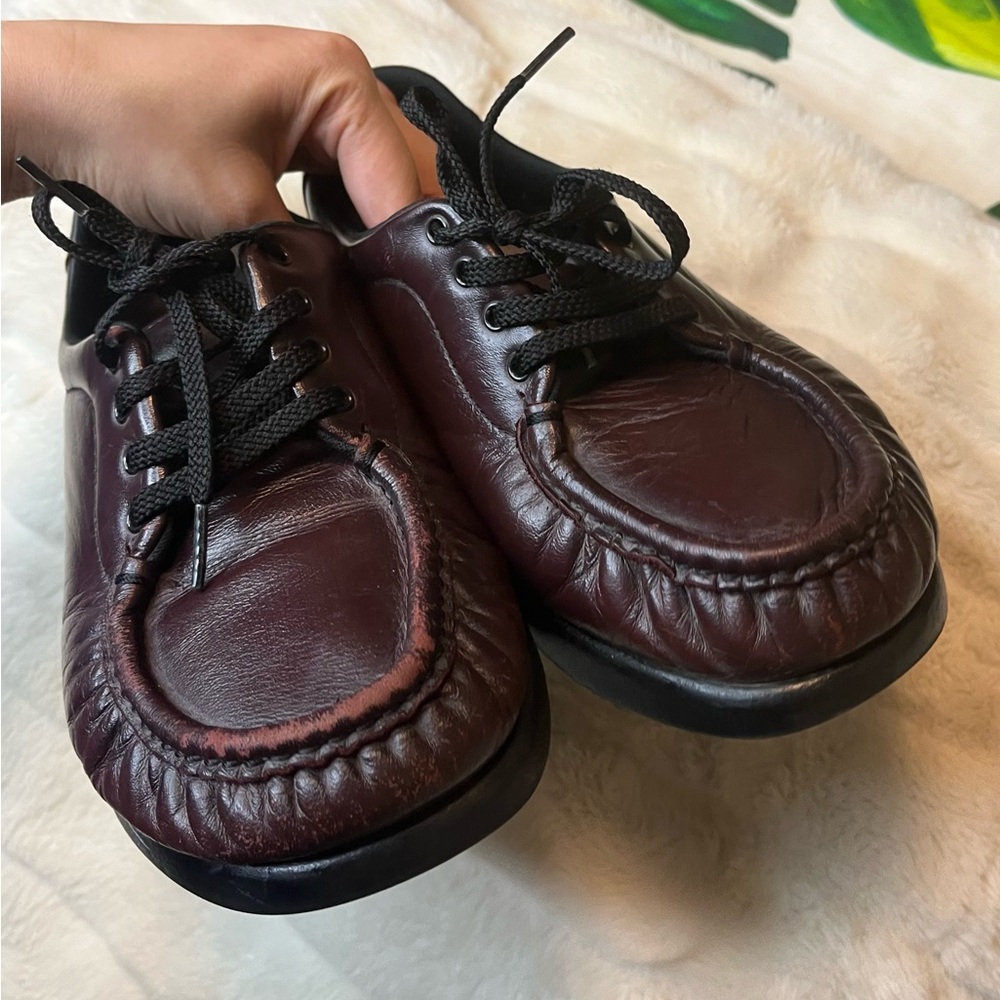 SAS Take Time Womens  7WW Reddish Brown Leather Office City Comfort Fall Loafers